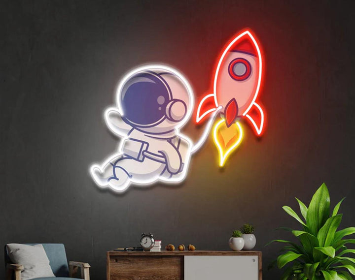Rocket LED Neon Sign by manhattanneons.com - Futuristic and dynamic neon glow.