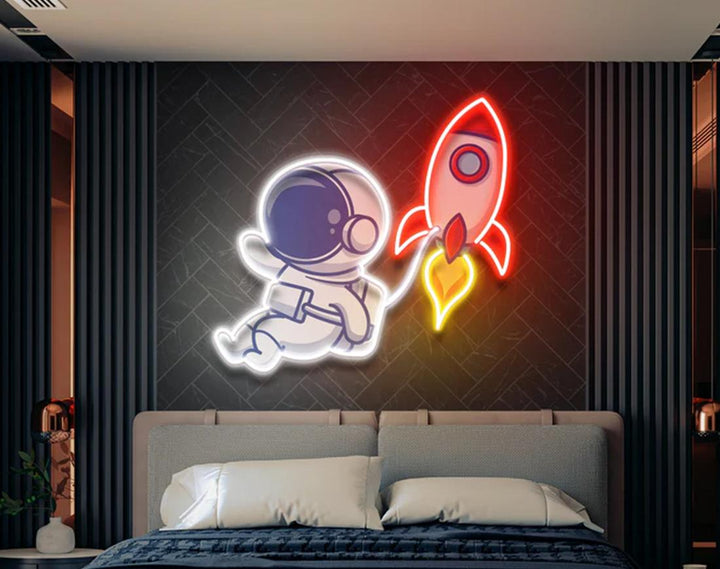 Rocket LED Neon Sign by manhattanneons.com - Futuristic and dynamic neon glow.