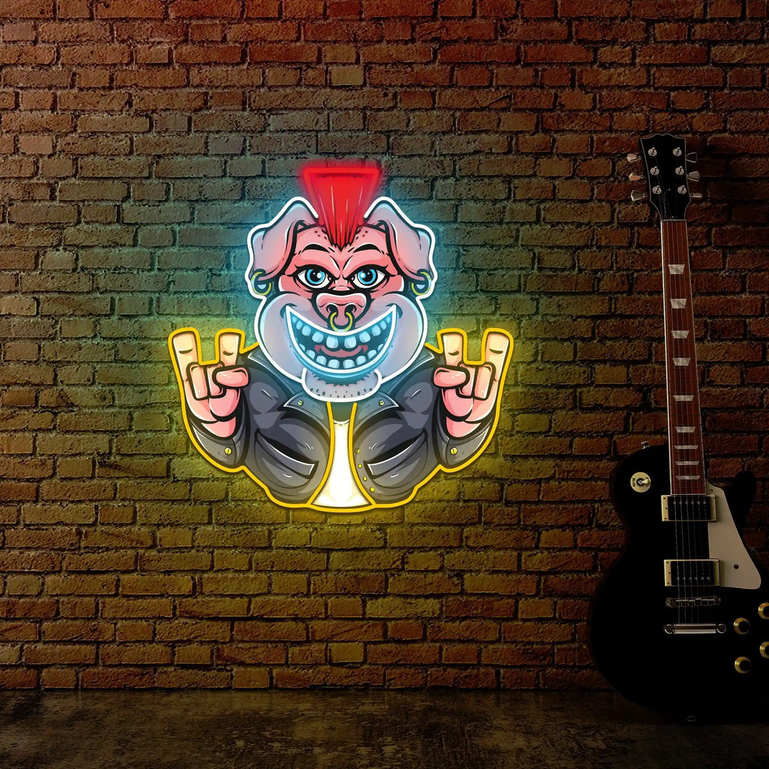 Rockstar Pig UV Light | Durable Neon Art for Your Home - from manhattonneons.com.