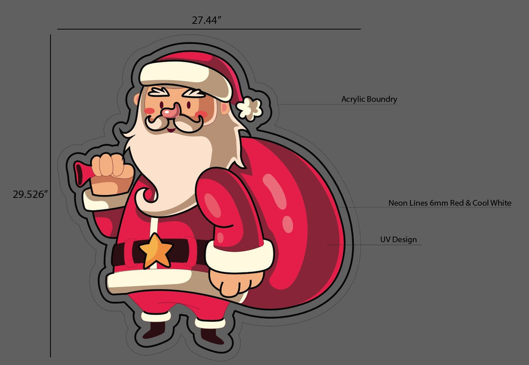 this is a design. an illustrator one which shows the santa and the size