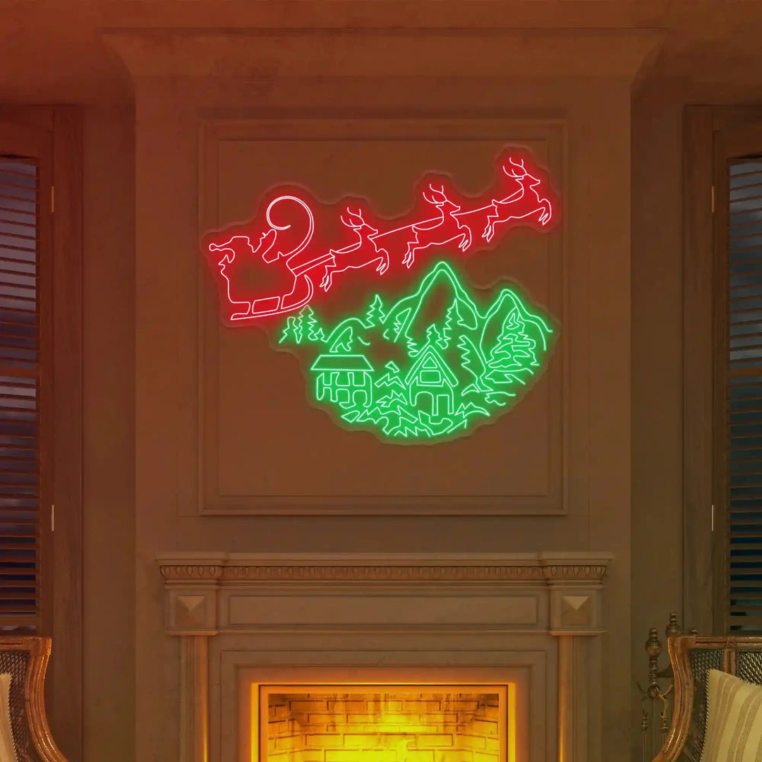 Santa’s Sleigh Ride Neon Artwork ManhattanNeons
