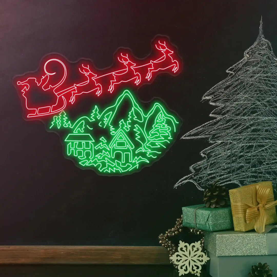 Santa’s Sleigh Ride Neon Artwork ManhattanNeons