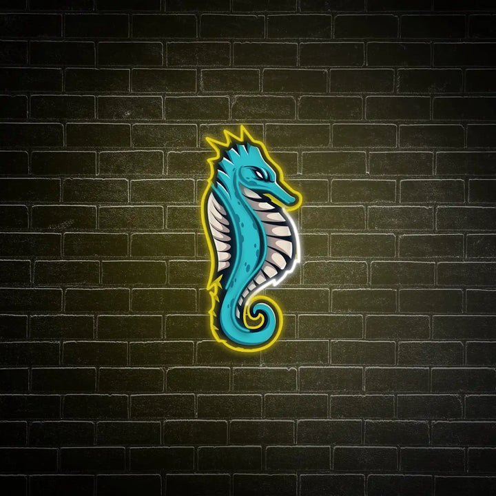 Seahorse UV Neon Light Decor - Illuminating Art - Vibrant Home Decor - from manhattonneons.com.