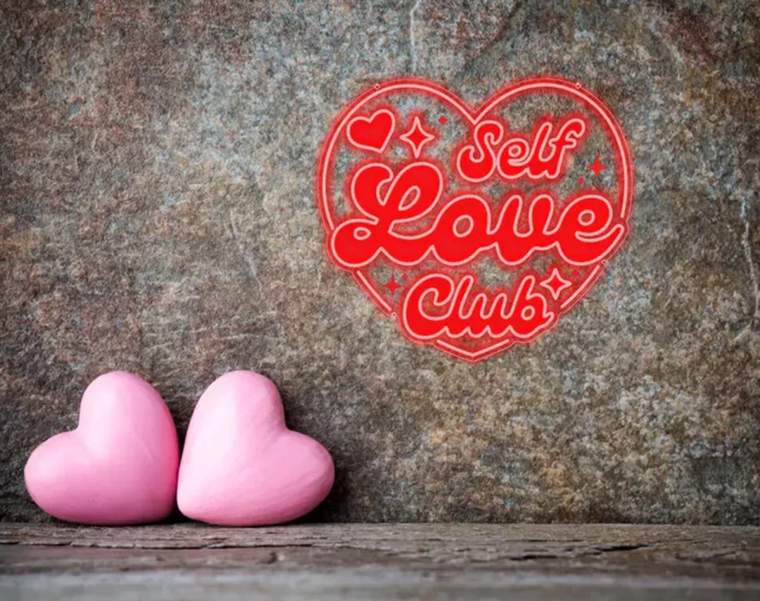 Self Love Club Valentine's Day Neon Sign by manhattanneons.com - Shine bright with self-love and confidence.