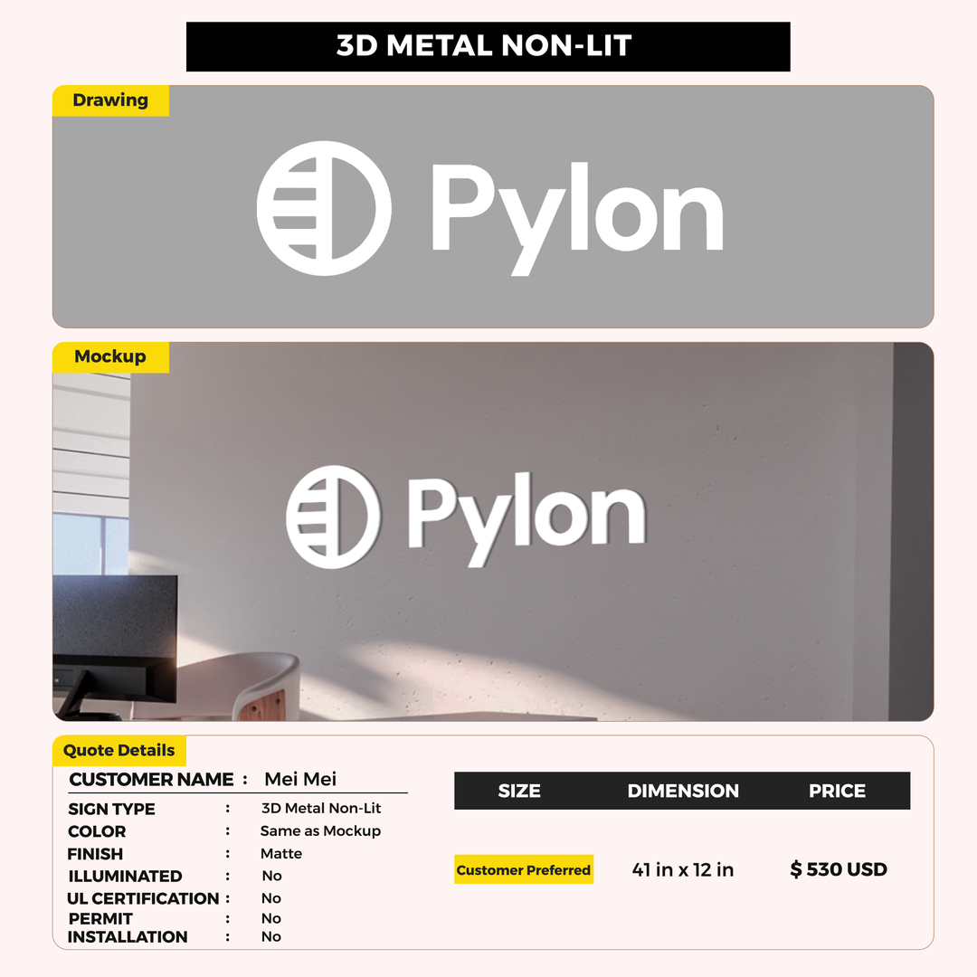 3d metal non-lit for Mei Mei