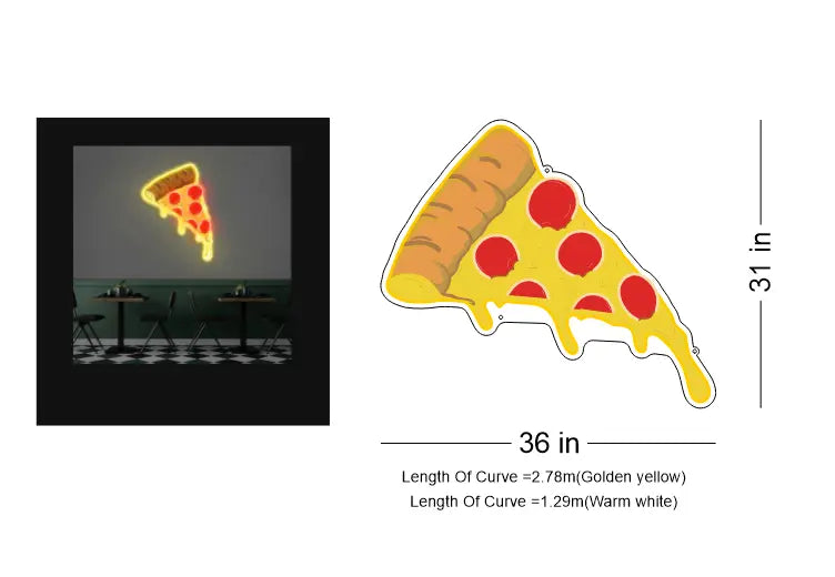 Sizzling Pizza UV Printed Neon Artwork | Delicious Illumination ManhattanNeons