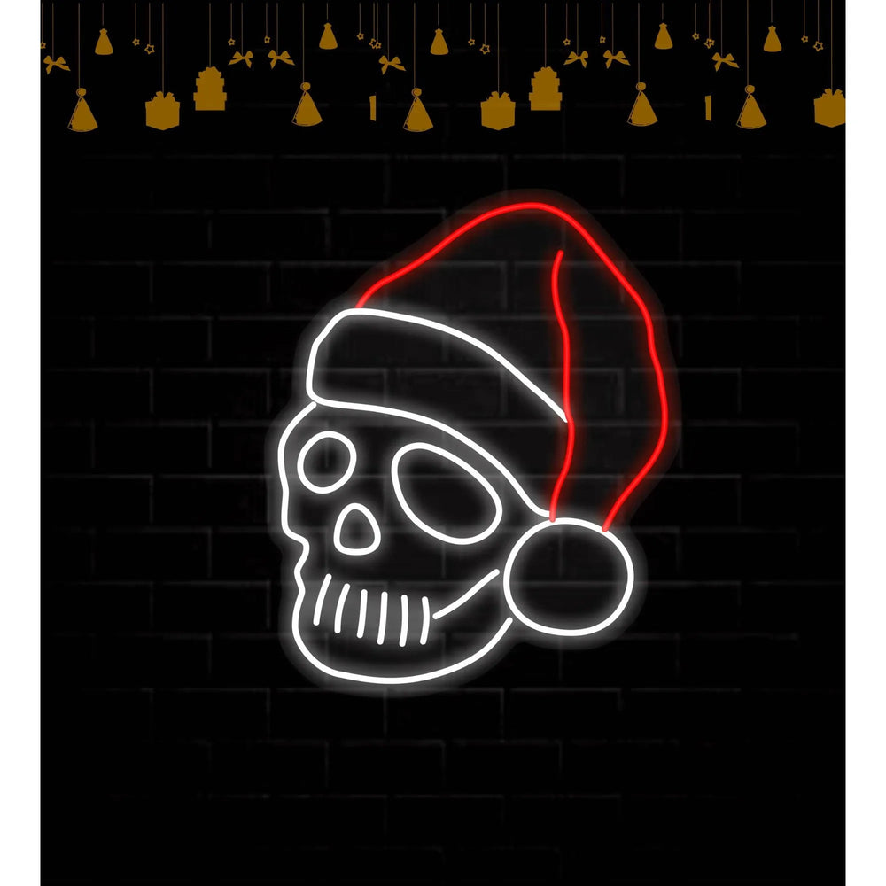 Skeleton Christmas Neon Sign by manhattanneons.com - Add a spooky touch to your holiday décor with this skeleton Christmas neon sign.