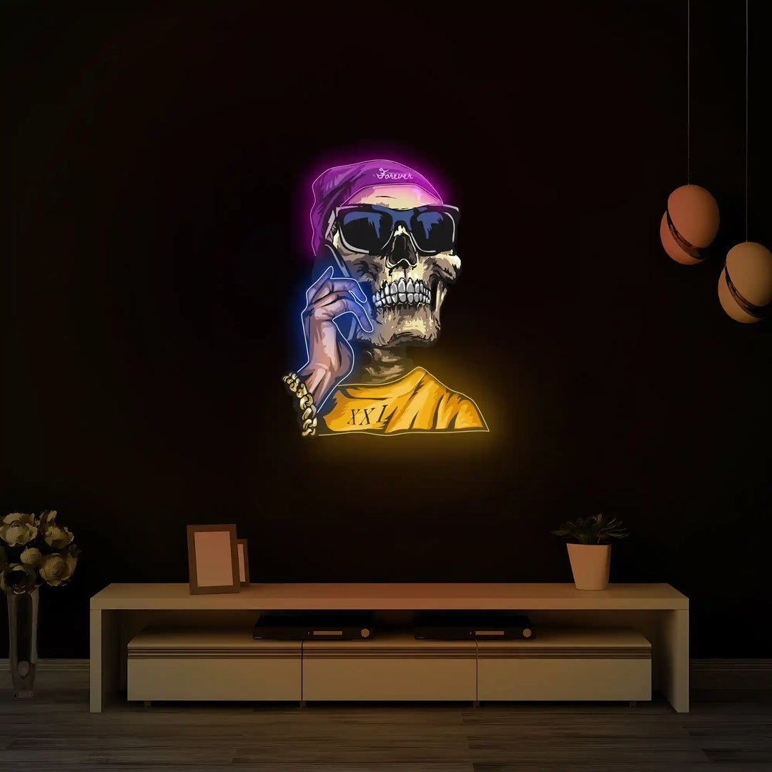 Skull Mob UV Light | Neon Art LED Illumination - Vivid Glow Collection from manhattonneons.com.
