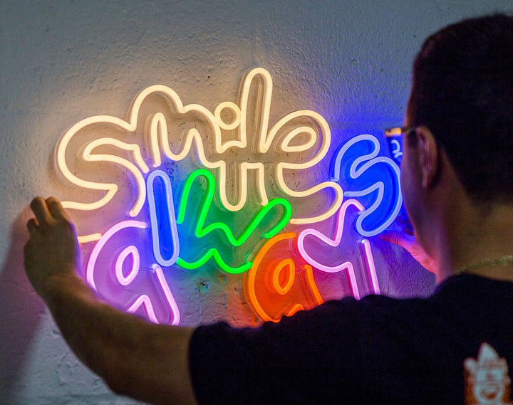 Smile Always by Vic Garcia Mother's Day Neon Sign by manhattanneons.com - Transform your space with LED Neon Sign