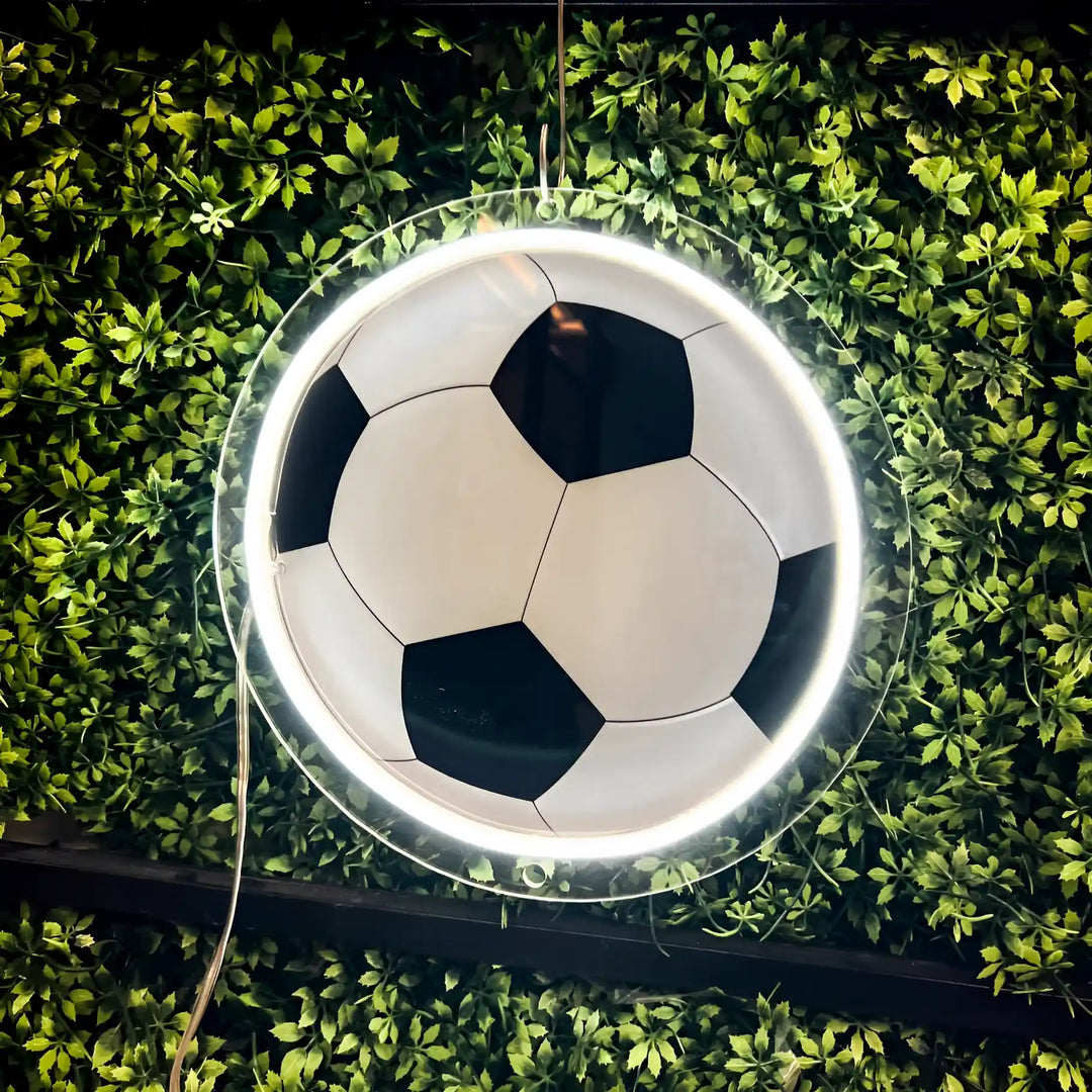 Soccer Ball UV Printed Artwork - The Beautiful Game Shines - from manhattonneons.com.