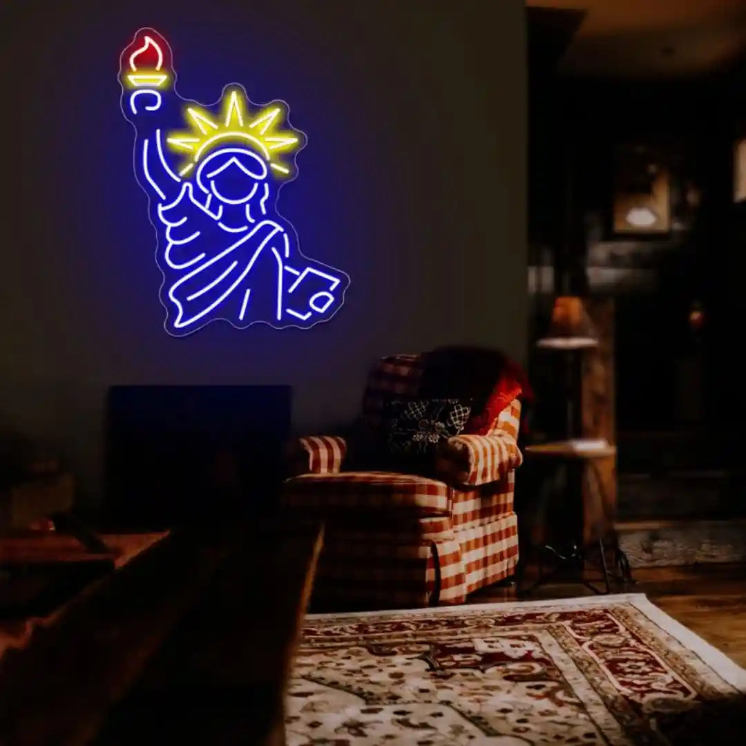 Statue of Liberty Neon Sign | Iconic American Glow - from manhattonneons.com.