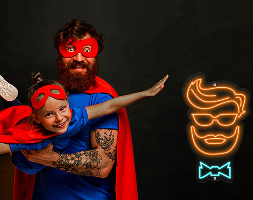 Super Dad Neon Sign by manhattanneons.com - Celebrate your superhero dad with this LED Neon Sign.