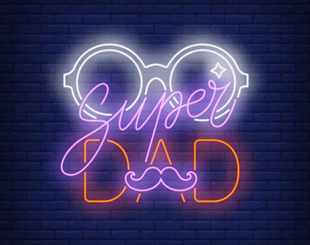 Super Dad with Glasses Neon Sign by manhattanneons.com - Celebrate your stylish dad with this LED Neon Sign.