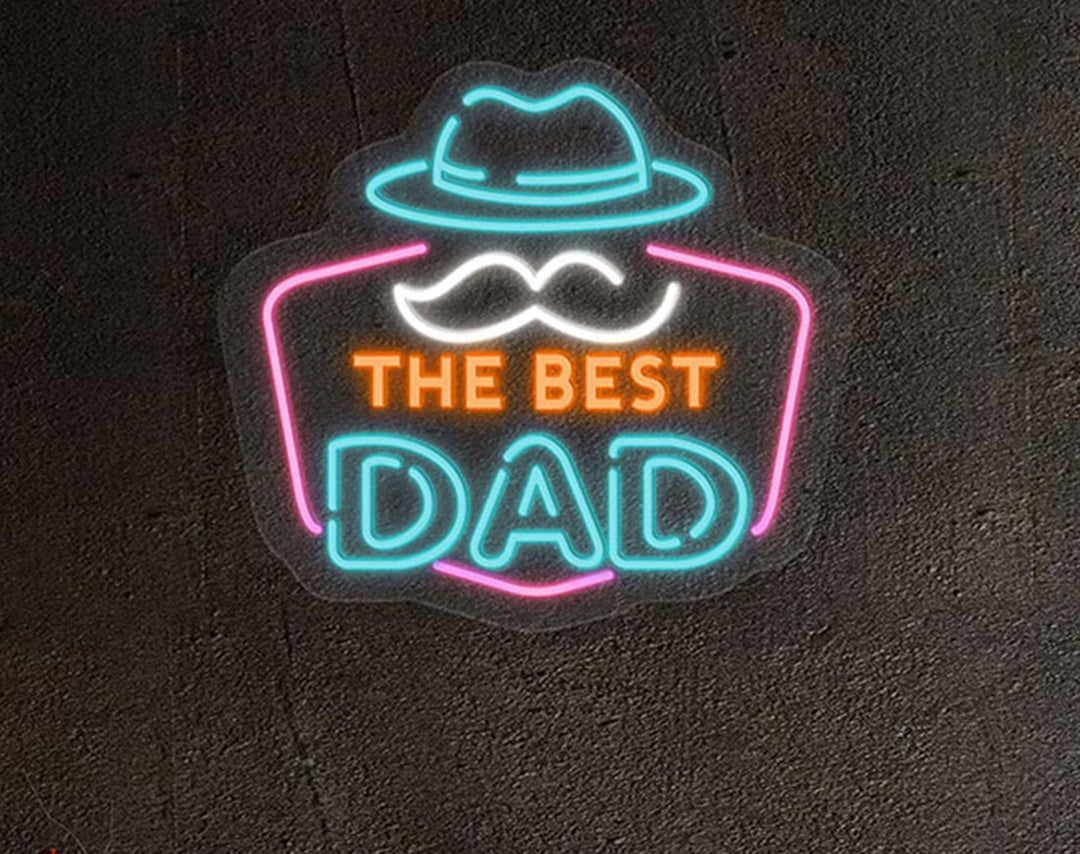 The Best Dad Ever Neon Sign by manhattanneons.com - Honor the best dad with this glowing LED Neon Sign.