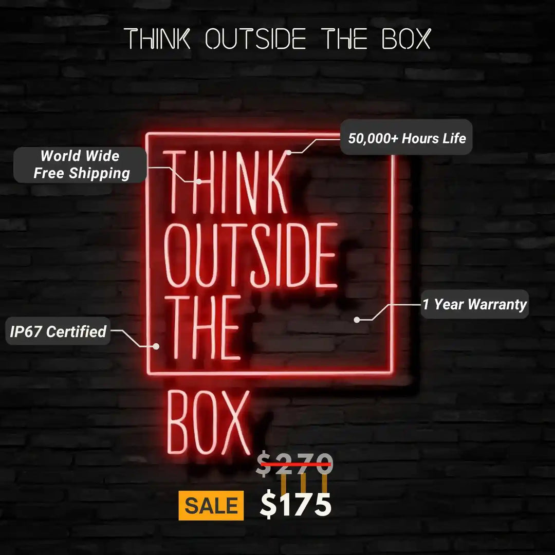 Think Outside the Box Neon Sign - Unique Neon Creations - from manhattonneons.com.