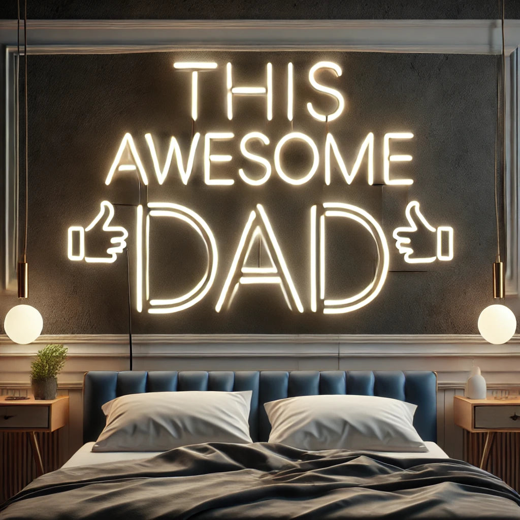 This Awesome Dad Neon Sign by manhattanneons.com - Honor your awesome dad with this glowing LED Neon Sign.