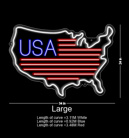 USA map neon sign ManhattanNeons