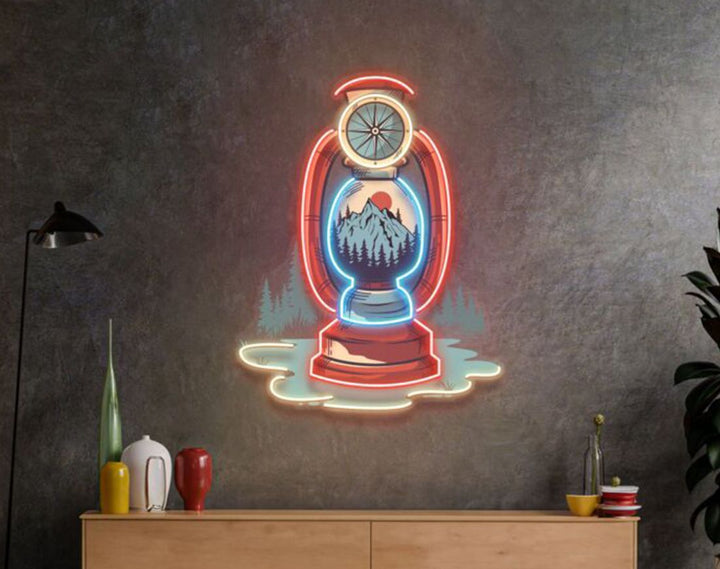 Vintage Lantern LED Neon Sign by manhattanneons.com – Nostalgic charm in radiant style.