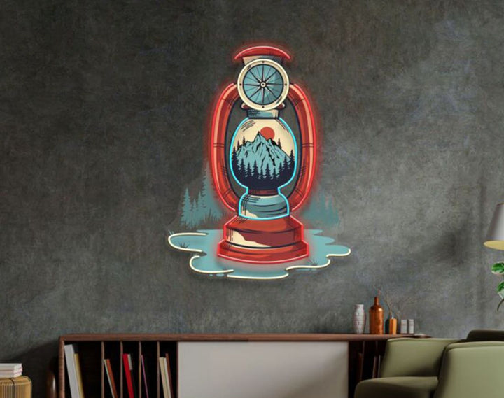 Vintage Lantern LED Neon Sign by manhattanneons.com – Nostalgic charm in radiant style.