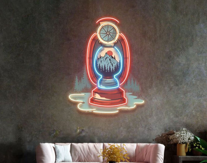 Vintage Lantern LED Neon Sign by manhattanneons.com – Nostalgic charm in radiant style.