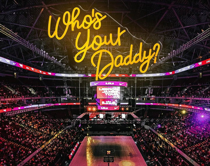 Who’s Your Daddy? Neon Sign by manhattanneons.com - A playful and fun LED Neon Sign for Father's Day.