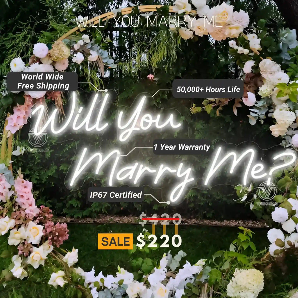 Will You Marry Me Neon Sign - Enchanting Proposal Light - from manhattonneons.com.