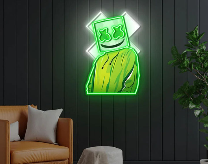 X Mask Cartoon LED Neon Sign by manhattanneons.com – Mysterious flair with glowing attitude.