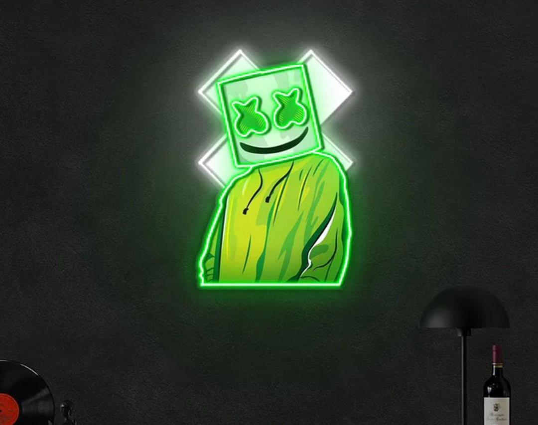 X Mask Cartoon LED Neon Sign by manhattanneons.com – Mysterious flair with glowing attitude.
