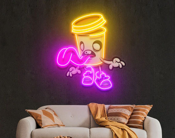 Zombie Cup LED Neon Sign by manhattanneons.com - Spooky drink cup with neon charm.