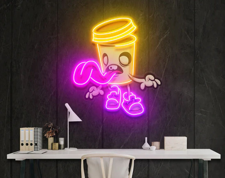 Zombie Cup LED Neon Sign by manhattanneons.com - Spooky drink cup with neon charm.