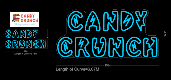 Custom Neon Sign for Candy Crunch