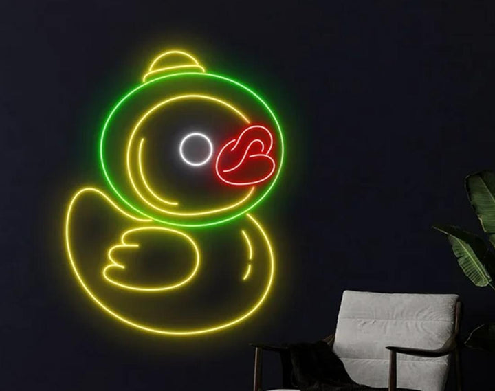 Cute Duck LED Neon Sign by manhattanneons.com - Adorable duck in bright neon.