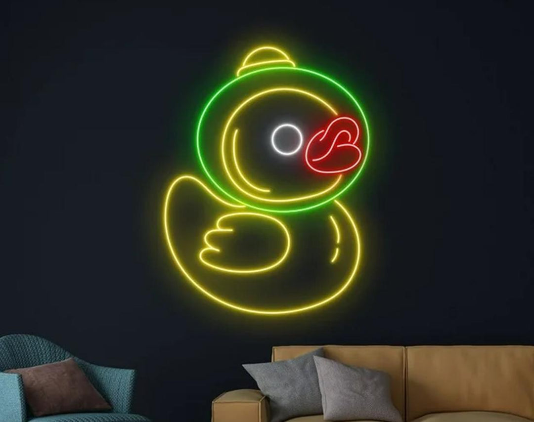 Cute Duck LED Neon Sign by manhattanneons.com - Adorable duck in bright neon.