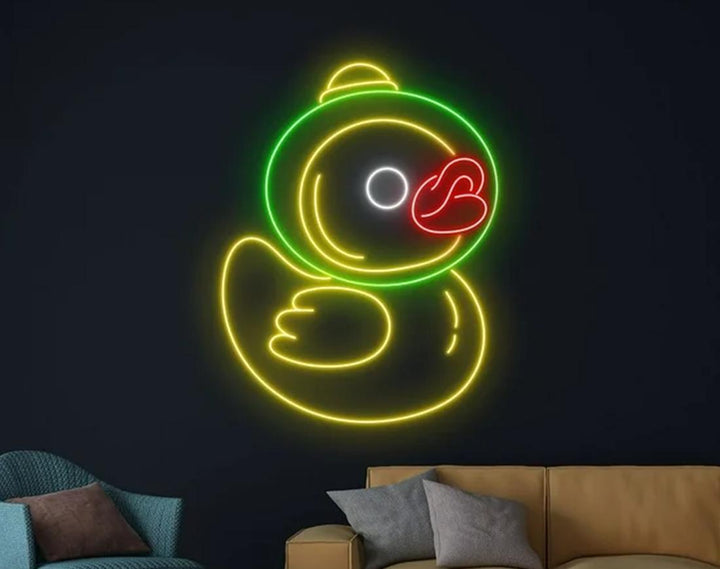 Cute Duck LED Neon Sign by manhattanneons.com - Adorable duck in bright neon.