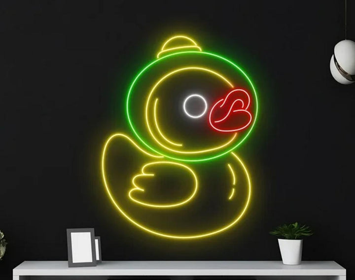 Cute Duck LED Neon Sign by manhattanneons.com - Adorable duck in bright neon.