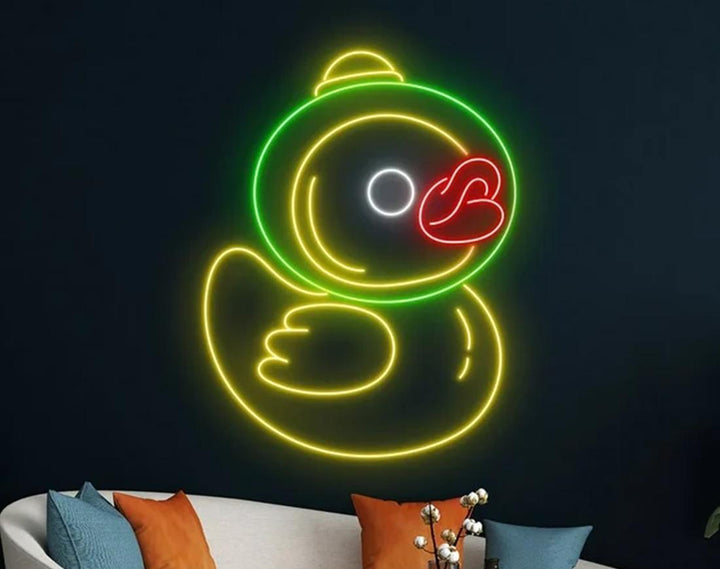 Cute Duck LED Neon Sign by manhattanneons.com - Adorable duck in bright neon.