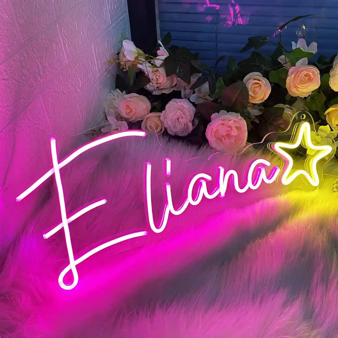 Glowing Eliana Name Neon Sign, adding a personalized glow to your space - from manhattonneons.com.