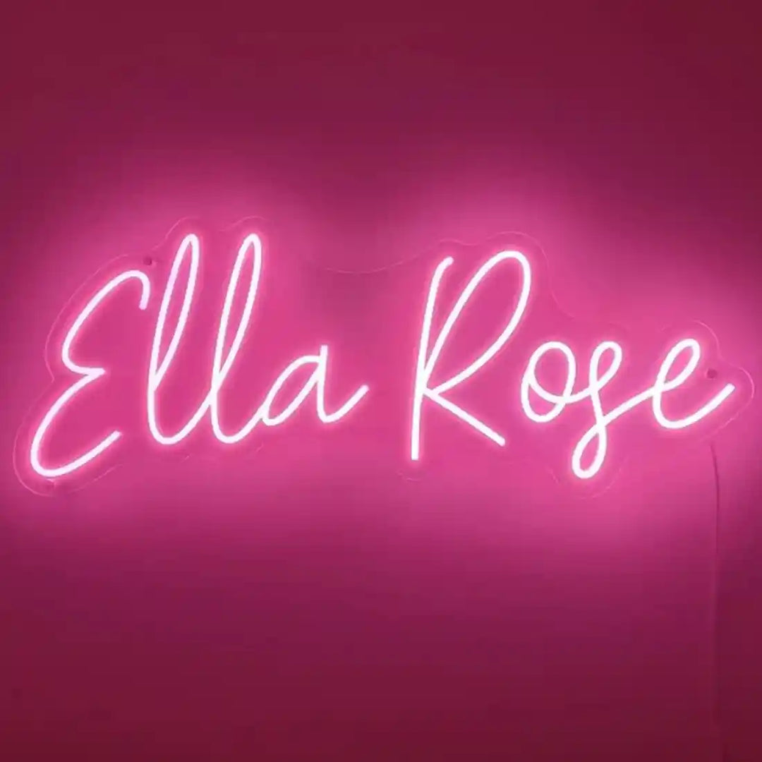 Enchanting Ella Rose Name Neon Sign, adding a touch of floral elegance to your space - from manhattonneons.com.