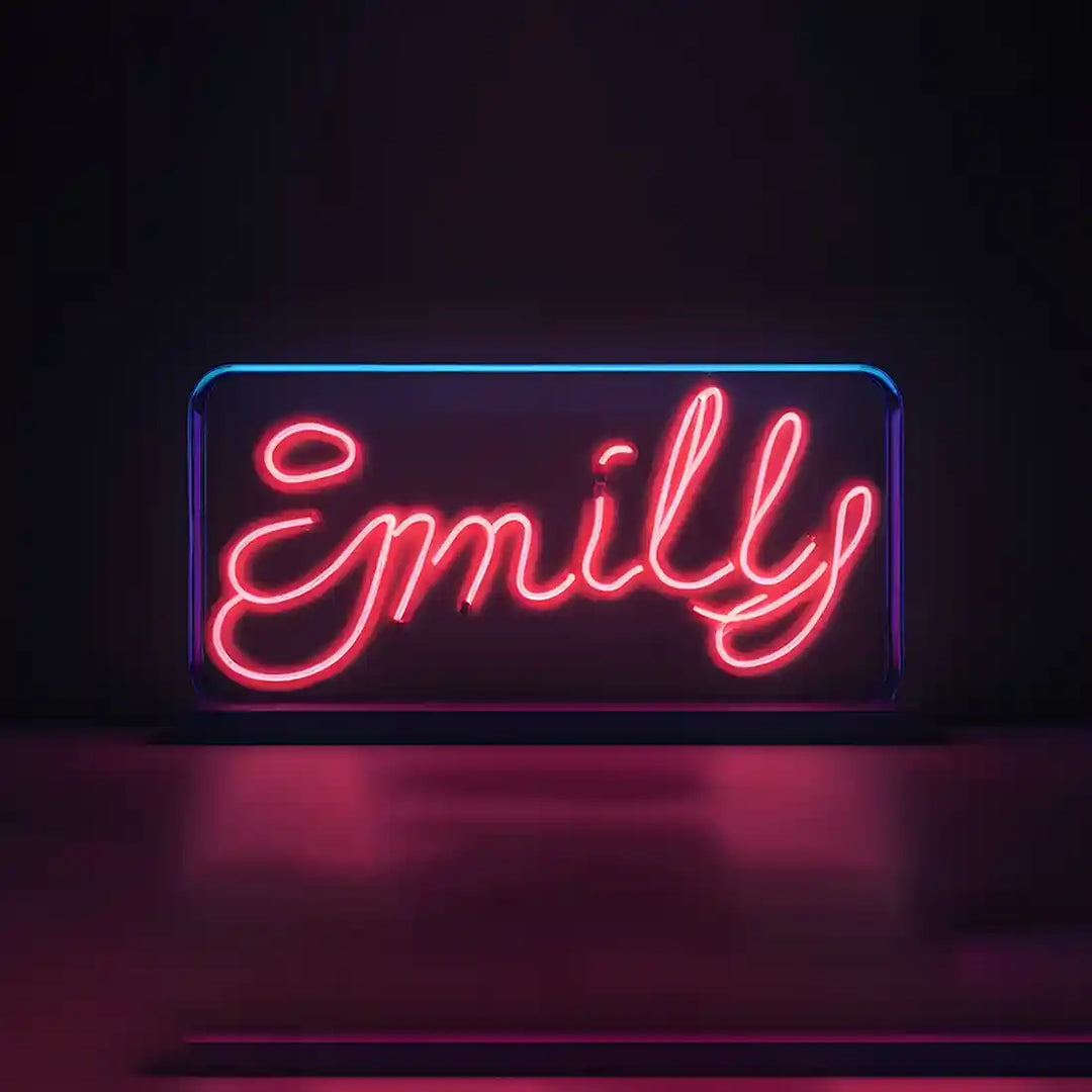 Sparkling Emily Name Neon Sign, lighting up your world with personalized flair - from manhattonneons.com.