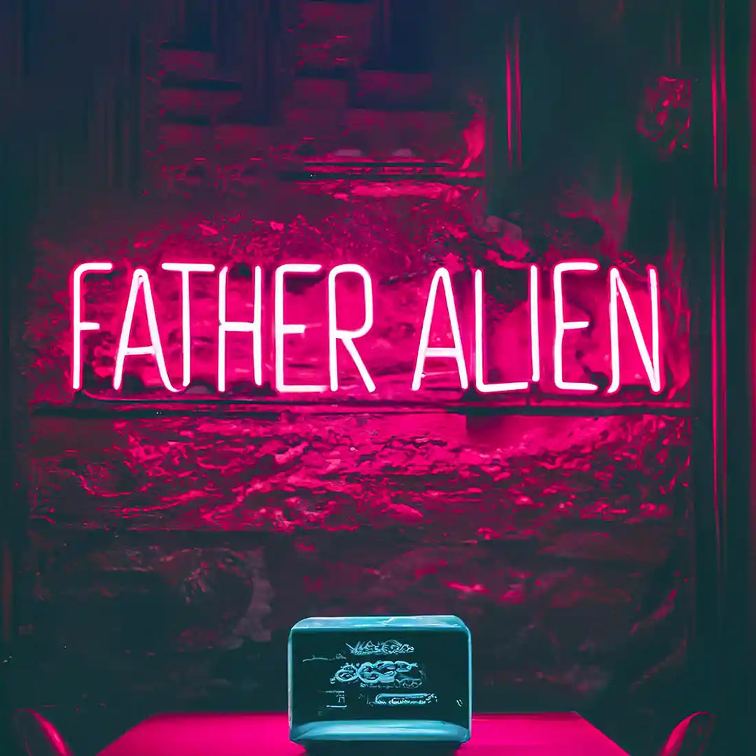 Father Alien Name Neon Sign, a cosmic tribute to dad's out-of-this-world awesomeness - from manhattonneons.com.