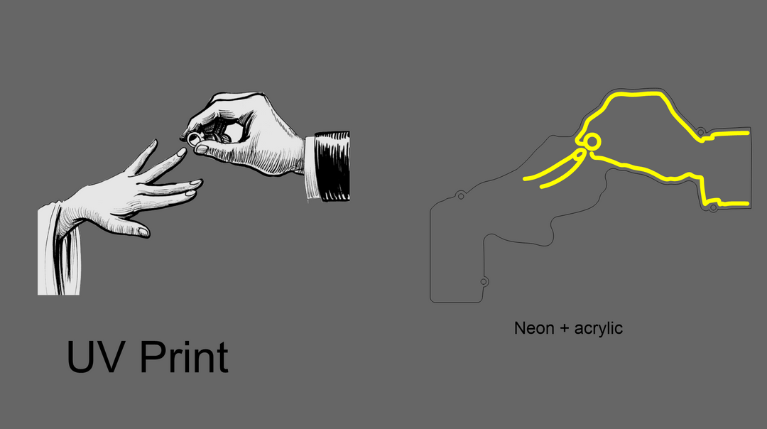 Hands and Ring UV Light | Neon Artistry & Installation Set