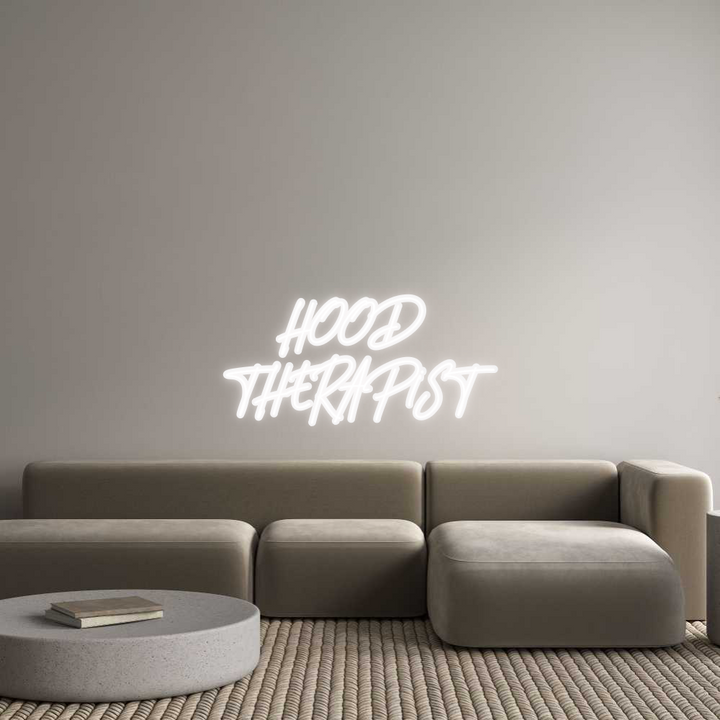 Customized Neon Sign: HOOD 
THERAP...