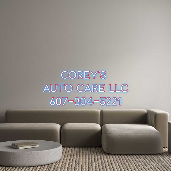 Customized Neon Sign: Corey’s 
Aut...