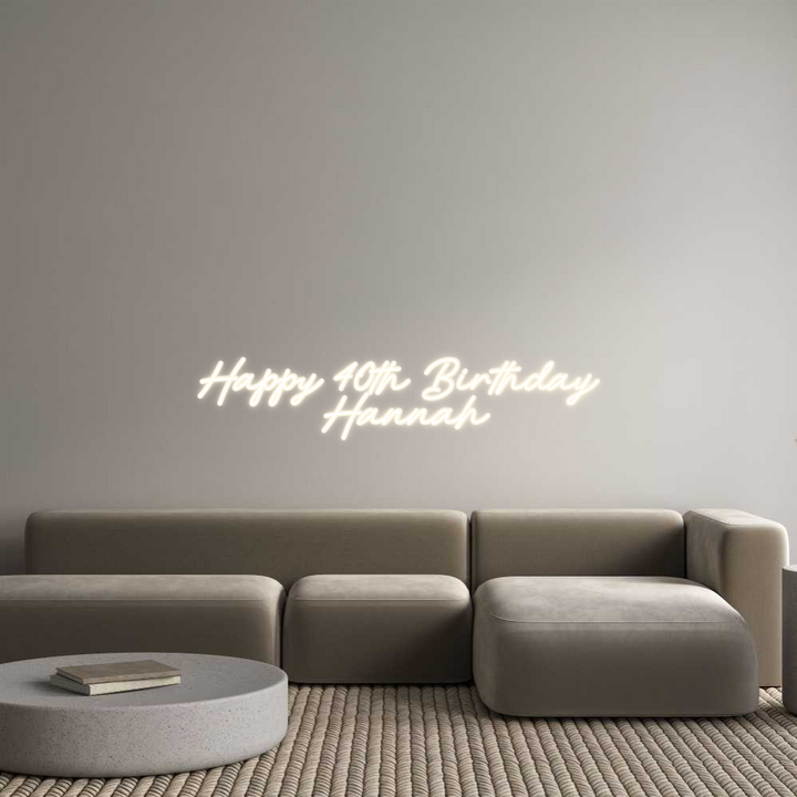 Customized Neon Sign: Happy 40th Bi...