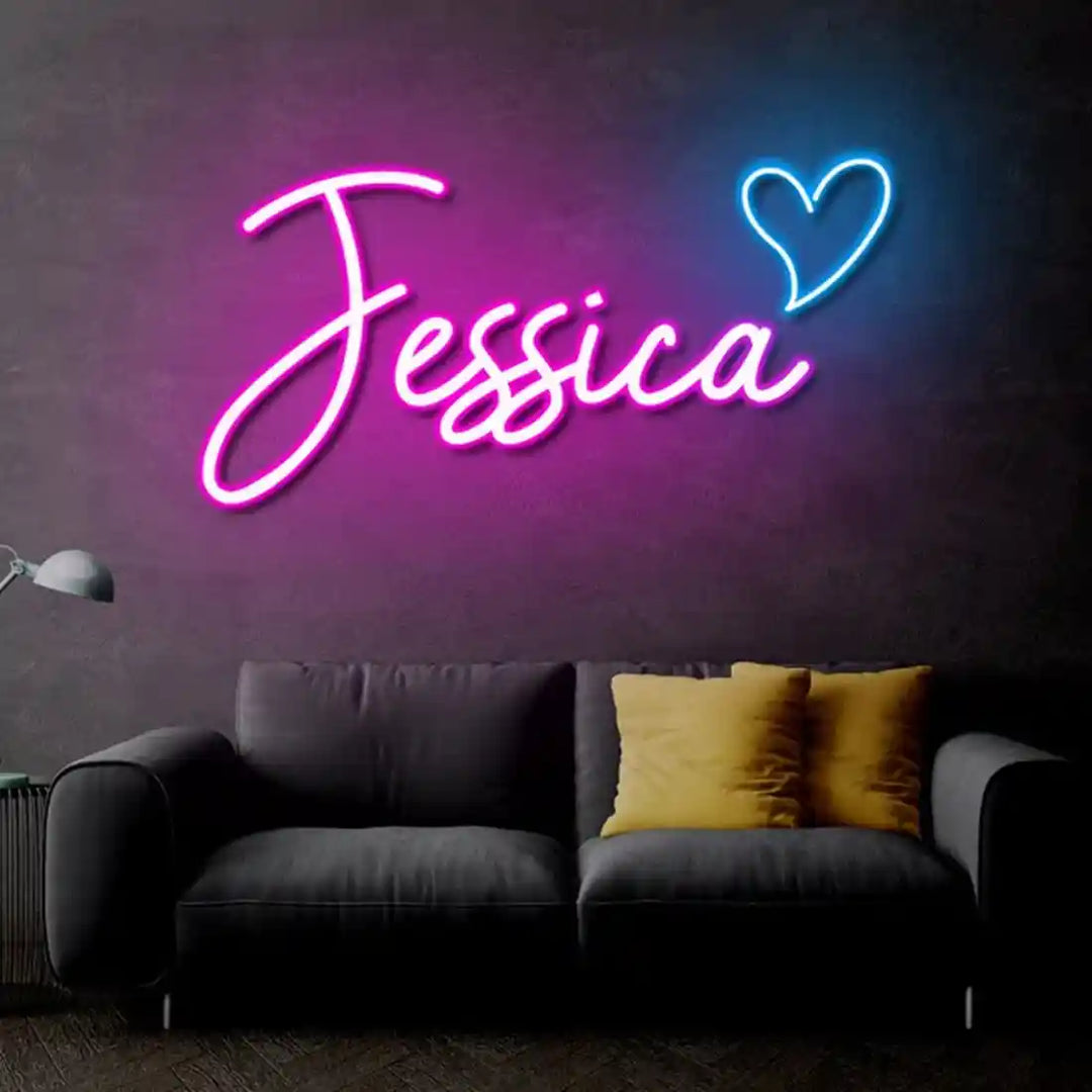 Jessica Name Neon Sign, shining brightly with personalized flair - from manhattonneons.com.