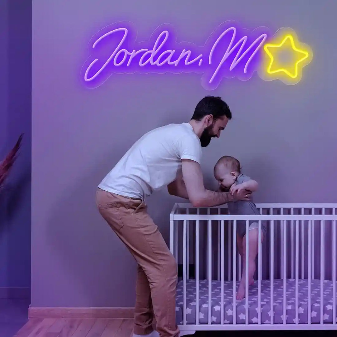 Capture the Essence: Jordan M Name Neon Sign, a radiant symbol of individuality - from manhattonneons.com.