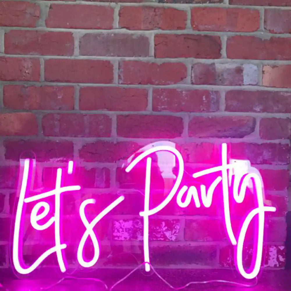 Let's Party Wedding Neon Sign - A vibrant invitation to celebration, illuminating joy and festivity - from manhattonneons.com