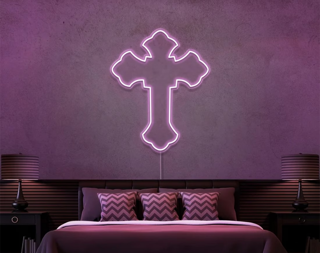 Tupac Cross Easter Neon Sign by manhattanneons.com – Elevate your Easter décor with this illuminated masterpiece.