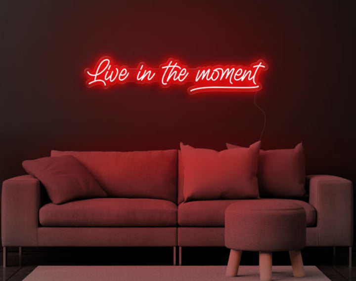 Live in the Moment Valentine's Day Neon Sign by manhattanneons.com – A glowing reminder to cherish every second.