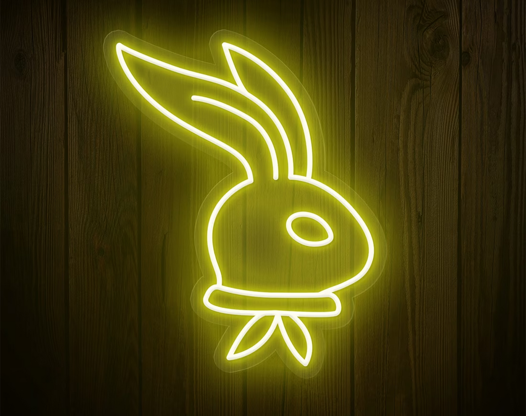 Long-Ear Bunny Easter Neon Sign by manhattanneons.com – A cute long-eared bunny neon light.